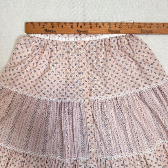 Vintage Jessica's Gunnies Gunne Sax Button Front Prairie Skirt Size 5 23" Waist - Picture 8 of 10